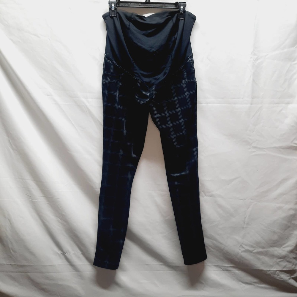Ingrid & Isabel Windowpane Maternity pants waist band w/ crossover in back Small